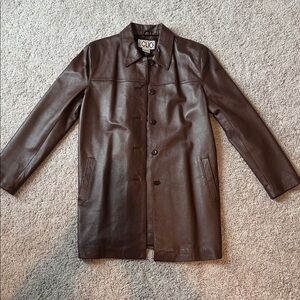 Vintage Clio Chocolate Brown Leather Button Up Jacket